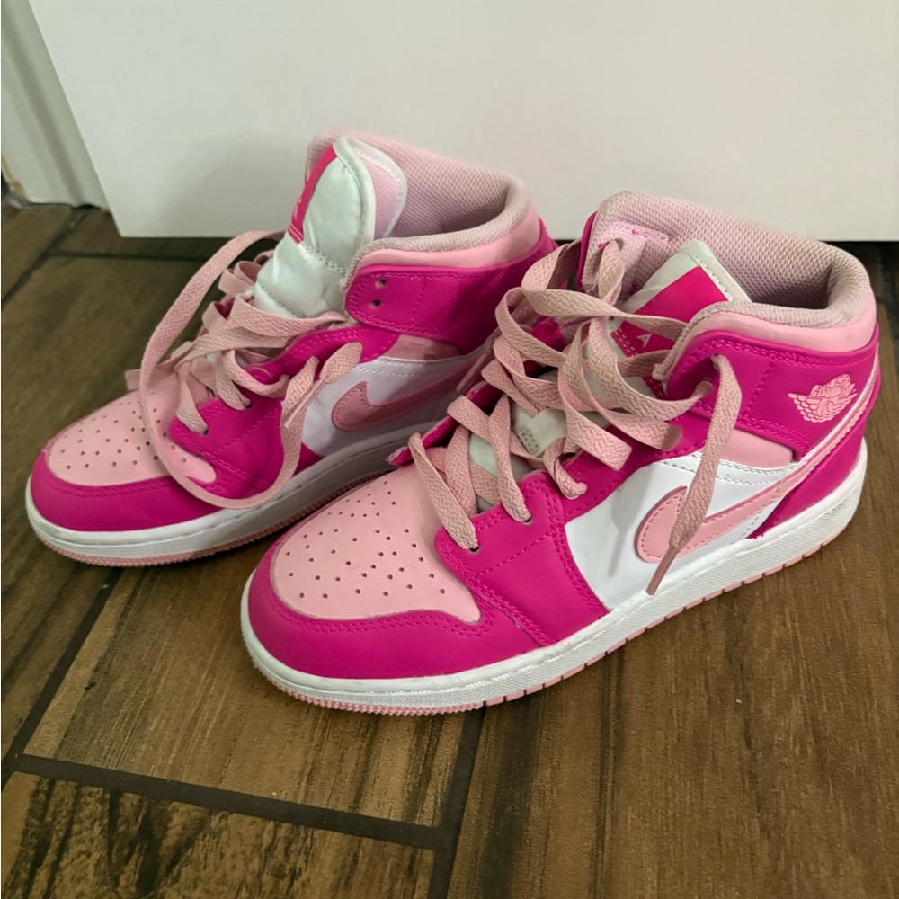 Jordan Kids Pink High-Top Sneakers - Picture 2 of 6